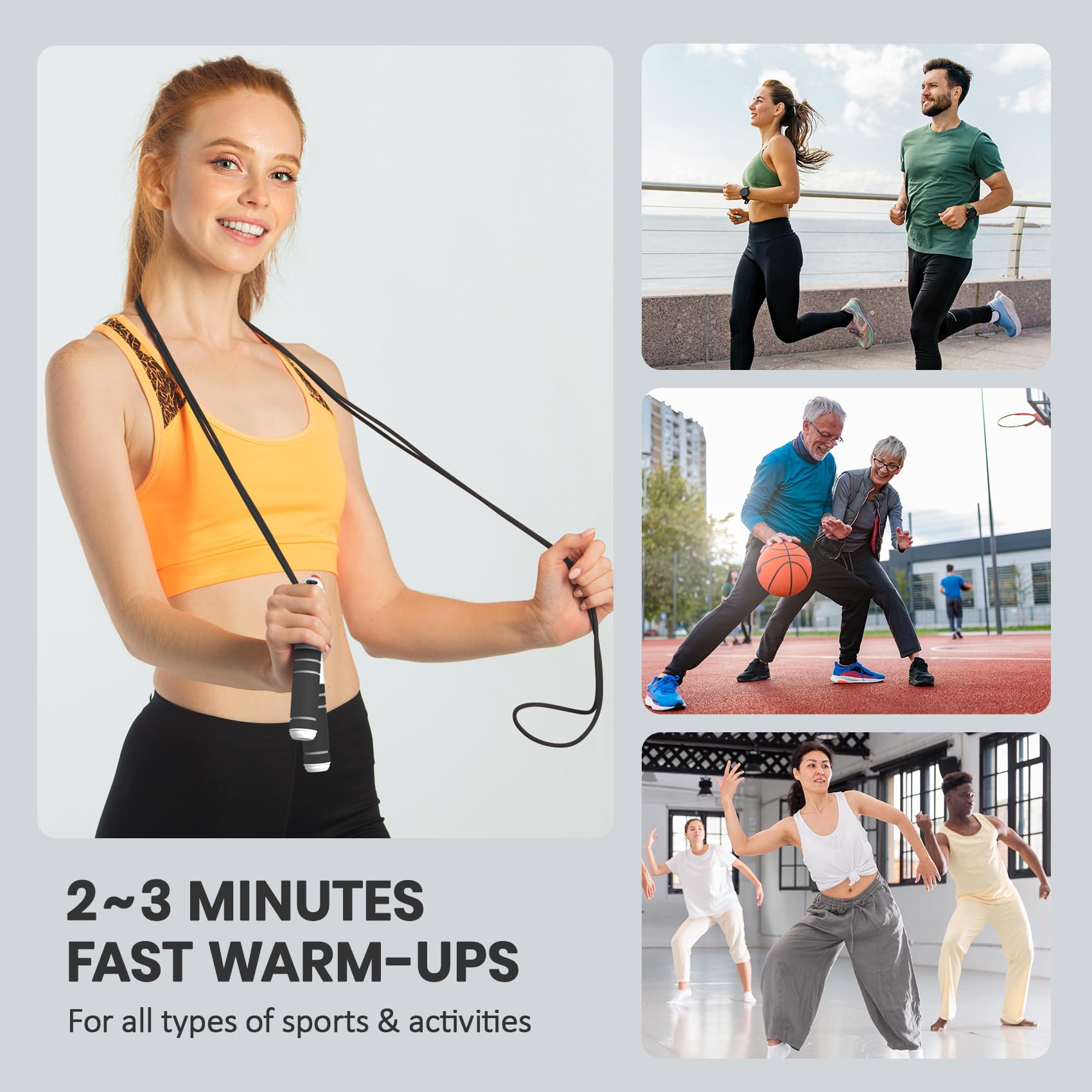 Adjustable Digital Jump Rope with Calorie Counter - Ball Bearing Skipping Rope with Alarm for Fitness, CrossFit, Boxing & MMA Training - Perfect for Home Gym, Weight Loss & Cardio Workouts