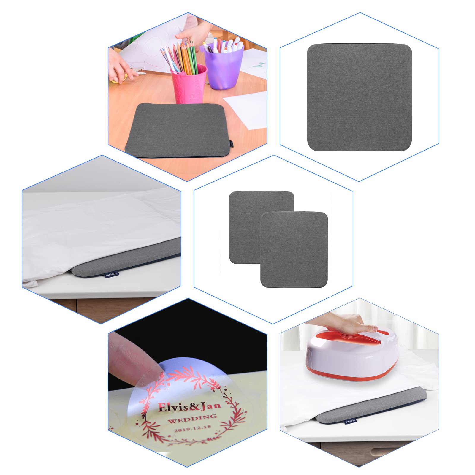 Heat Press Mat for Cricut EasyPress 2 - 12x12 Inch T-Shirt HTV Vinyl Ironing Transfer Mat (2 Pack) - Perfect for DIY Craft Projects, Sublimation, and Custom Apparel Making