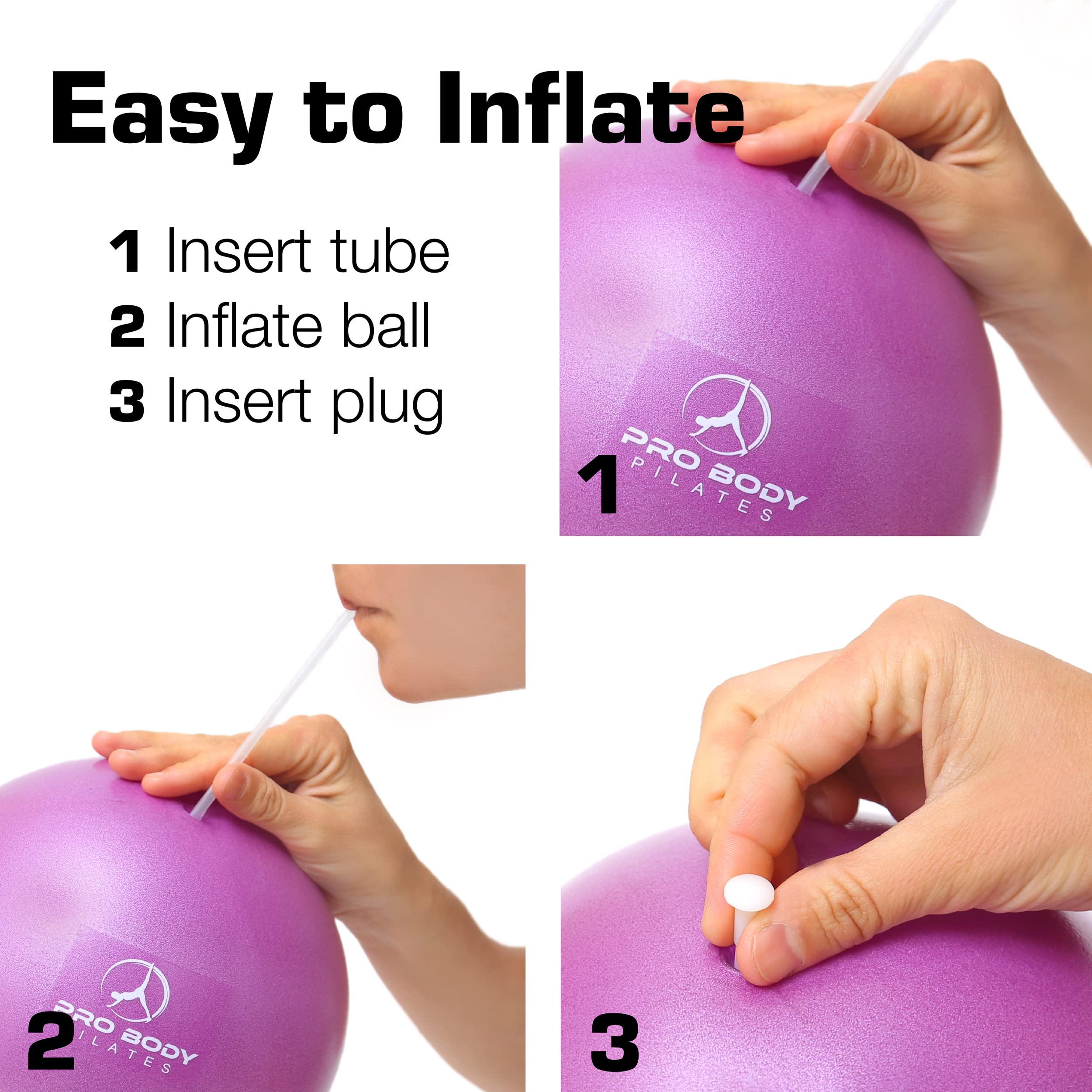 ProBody 9-Inch Small Exercise Ball for Pilates, Physical Therapy, Rehab, Barre, Core Stability & Yoga - Perfect for Knee Exercises, Home Workouts & Fitness Training