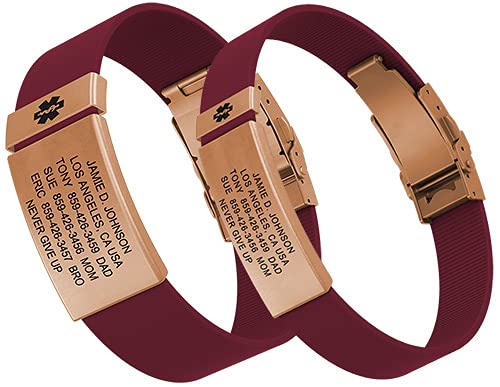 ROAD iD Personalized Medical ID Bracelet - Premium Medical Alert Wristband with Engraved Badge & Secure Silicone Clasp - Ideal for Runners, Cyclists & Outdoor Enthusiasts