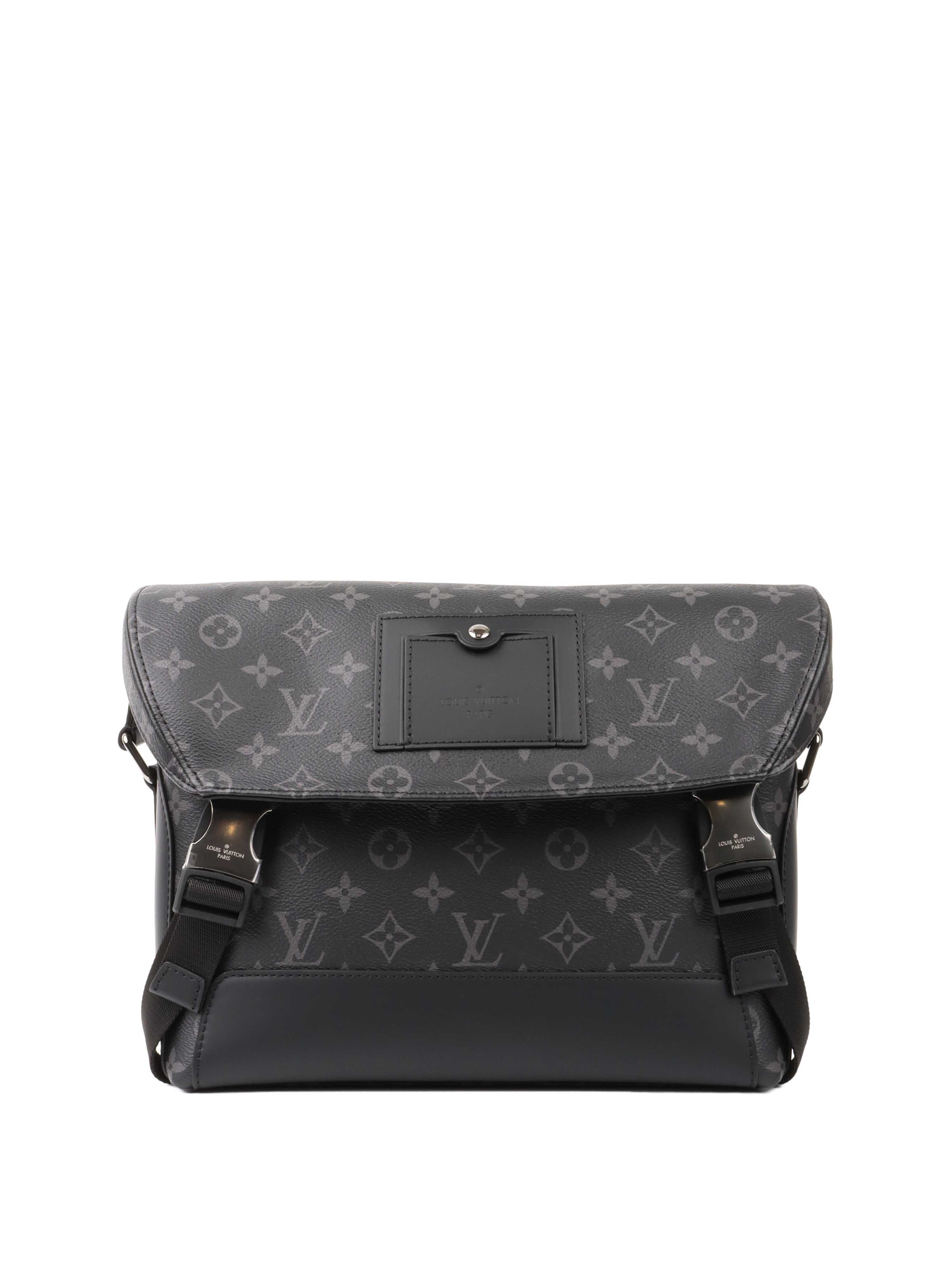 Louis Vuitton Monogram Eclipse Canvas Messenger Bag PM Voyager - Stylish Crossbody Bag for Men, Durable Designer Shoulder Bag for Work, Travel & Everyday Use