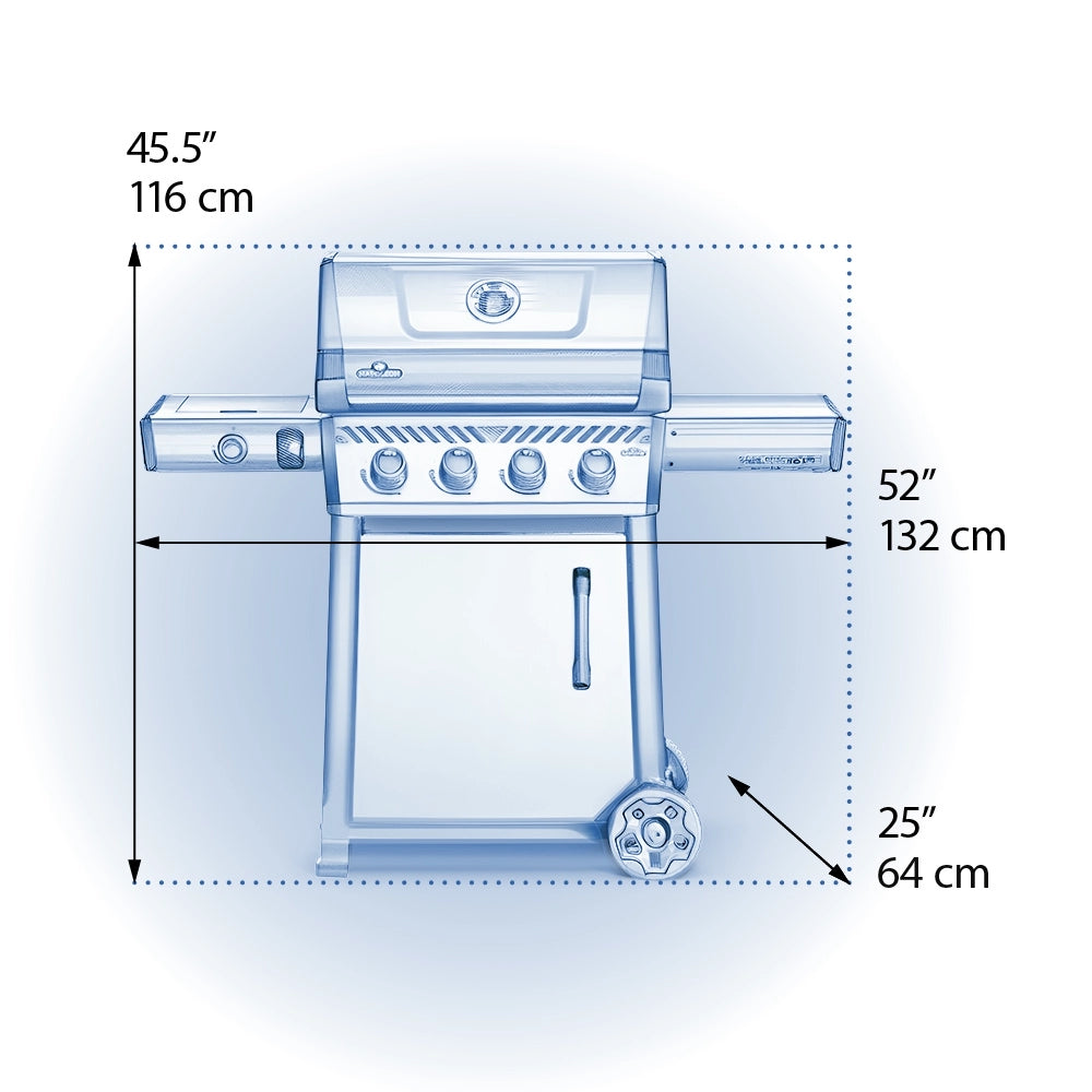 Napoleon Freestyle 425 4-Burner Propane Gas Grill with Side Burner | F425DSBPGT ECP | Perfect for Backyard BBQs, Patio Cooking & Outdoor Entertaining