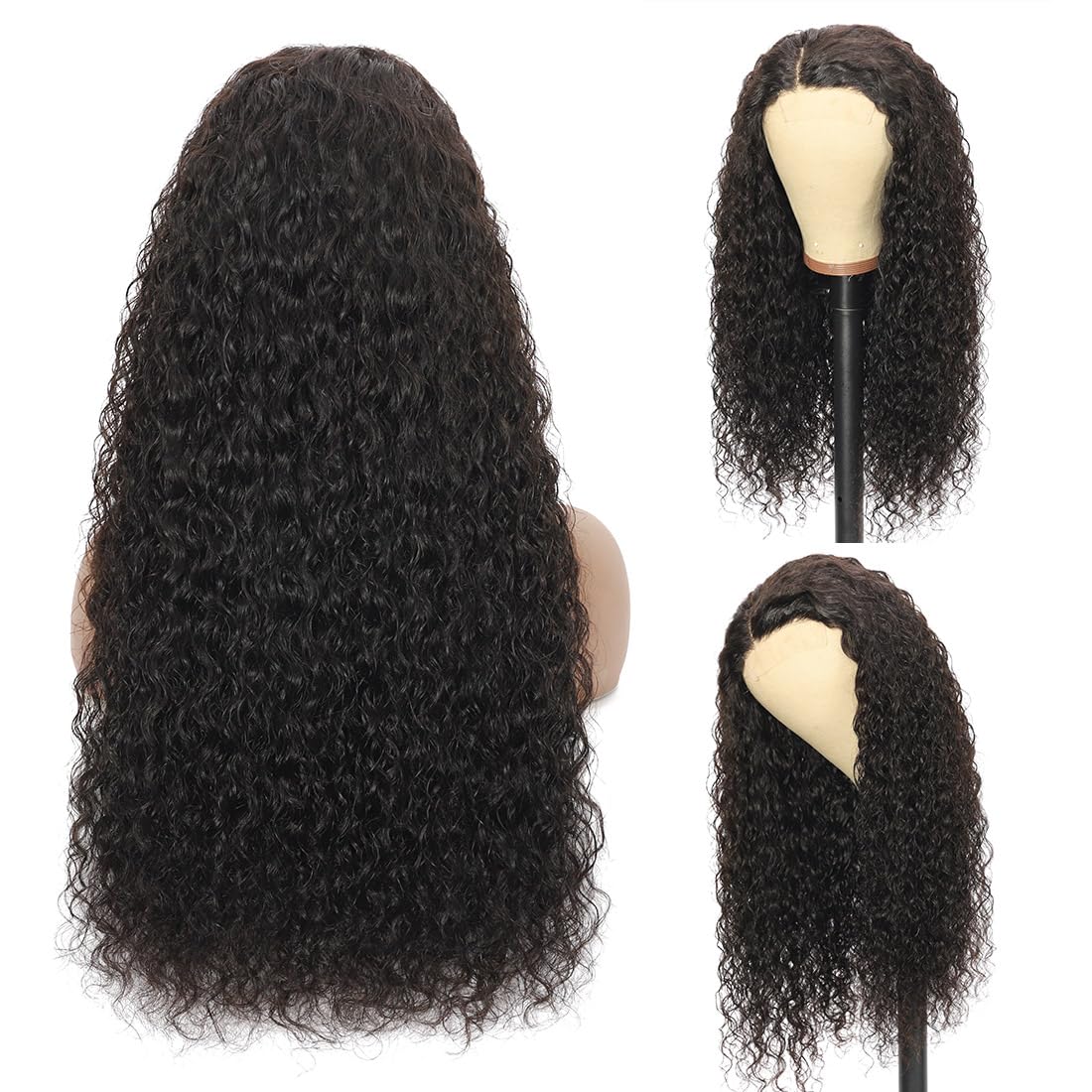 5x5 HD Lace Closure Wigs 28inch Water Wave Human Hair - 250% Density Curly Glueless Wig with Pre-Plucked Baby Hair & Natural Hairline | Perfect for Daily Wear, Parties & Protective Styling