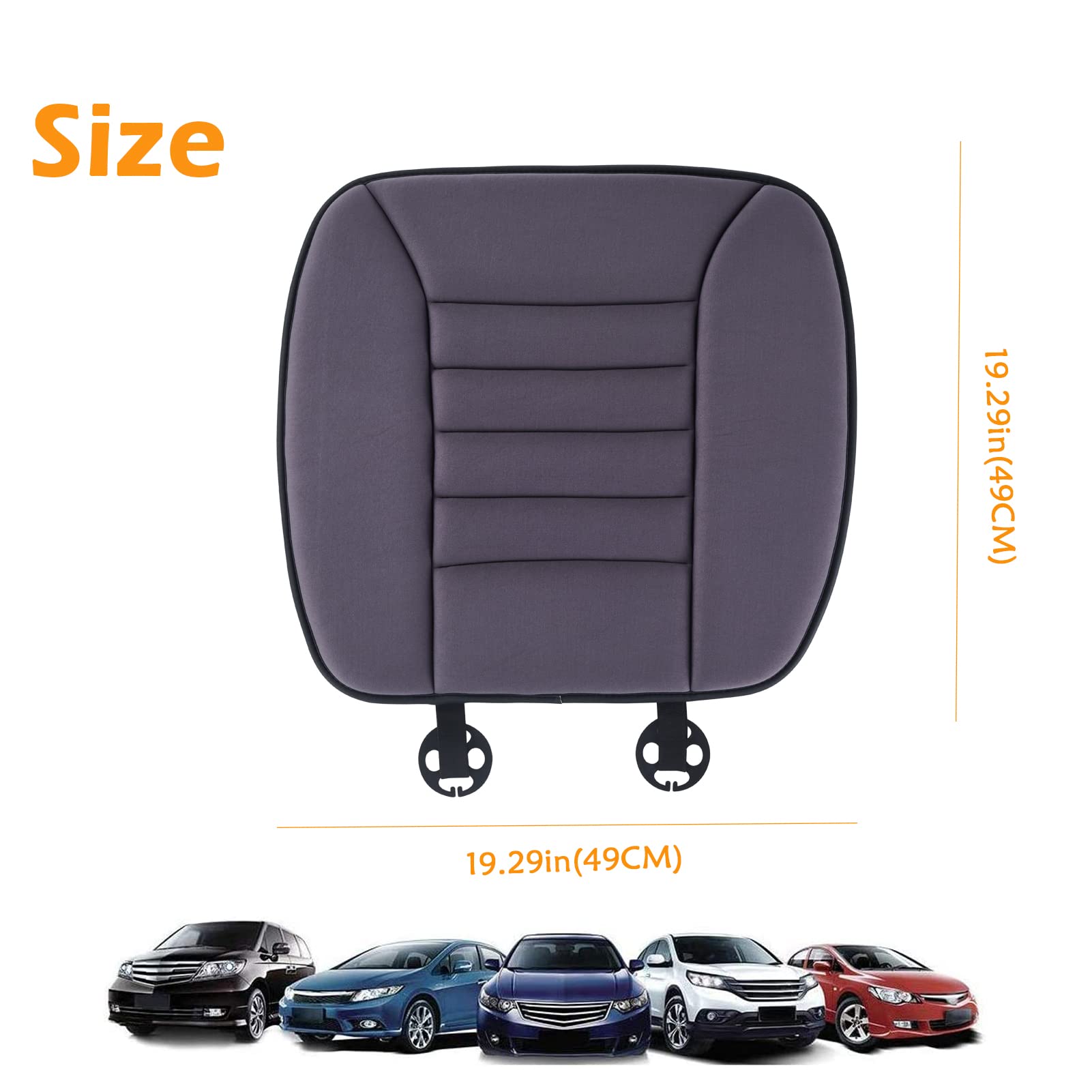 Big Ant Memory Foam Car Seat Cushion - Orthopedic Pain Relief & Comfort Support for Office, Home & Car Use - Gray Seat Protector Pad (Perfect for Long Drives, Desk Work & Back Pain Relief)