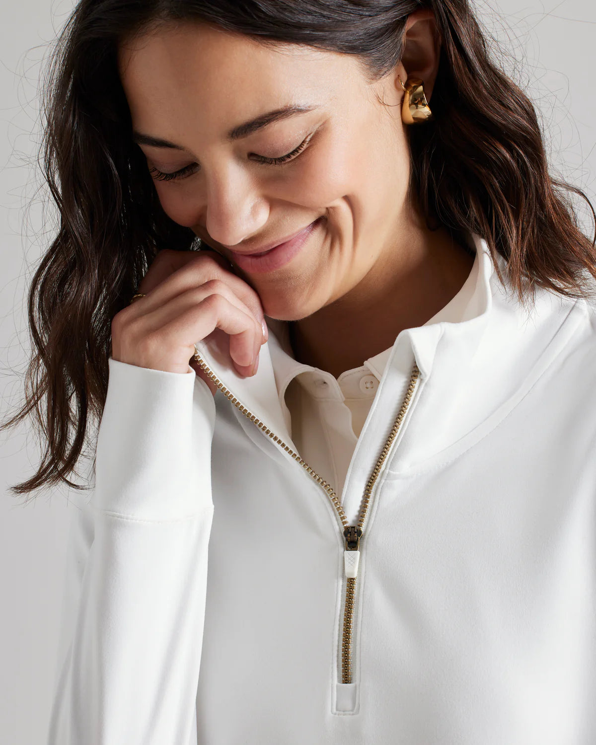 Rhone Women's Course To Court 1/4 Zip Pullover - Breathable Workout Top for Tennis & Running | Snow White | Gym, Yoga & Outdoor Activities