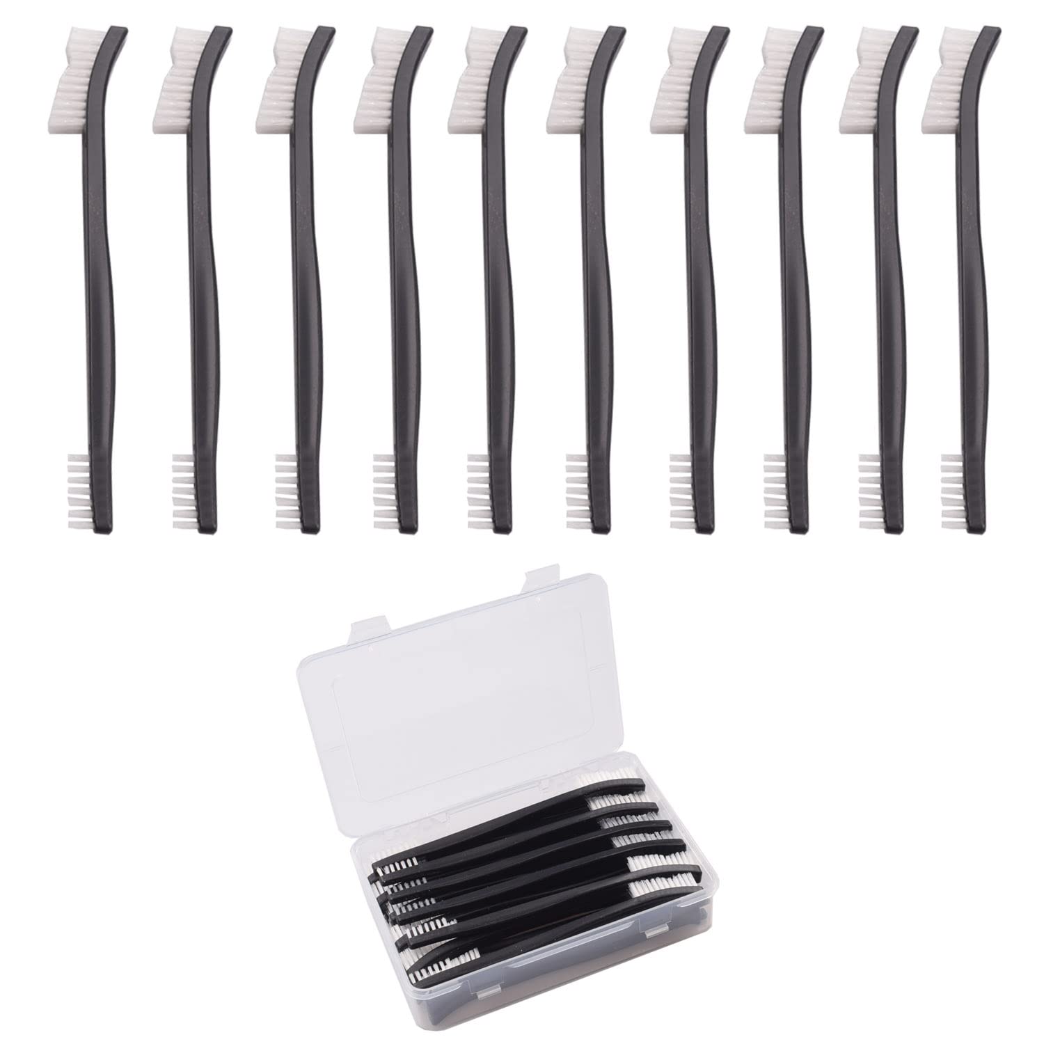 24 Pack 7-Inch Double-Ended Gun Cleaning Brushes - Nylon & Brass All-Purpose Cleaning Tools with Ergonomic Plastic Handle for Firearms, Hunting Gear, and Outdoor Equipment Maintenance