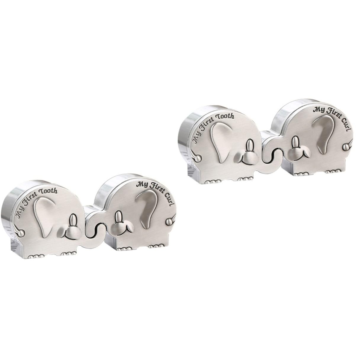 Cabilock 2 Pairs Kids Tooth Saver Organizer - Metal Silver Fairy Tooth Holder for Children | Perfect for Tooth Fairy Visits, Baby Teeth Keepsake & First Lost Tooth Memory