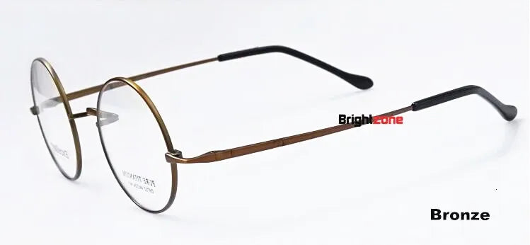 Brightzone Women's Full Rim Round Titanium Eyeglasses Frame 71422 - Lightweight & Durable Glasses for Work, Reading & Fashion