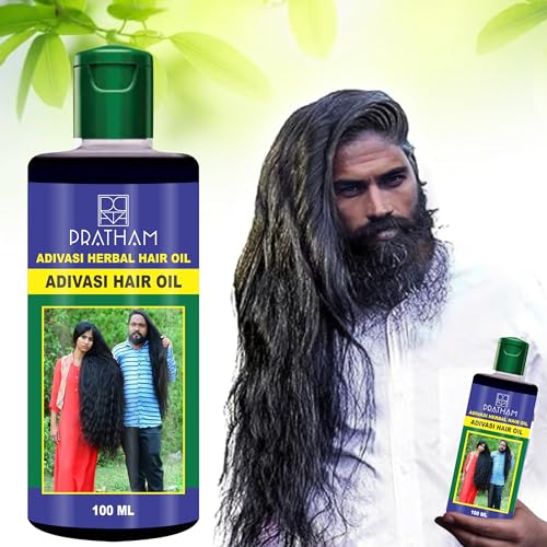 PRATHAM Adivasi Herbal Hair Oil for Hair Growth & Scalp Care - 100% Natural Neelambari Ayurvedic Treatment for Thicker, Longer Hair - 100ml - Perfect for Daily Hair Care & Styling