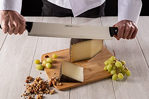 Arcos 16-Inch Cheese Knife - 400mm Nitrum Stainless Steel Blade with Ergonomic POM Handle (1150g, Black) - Perfect for Gourmet Cheese Boards, Charcuterie & Kitchen Use
