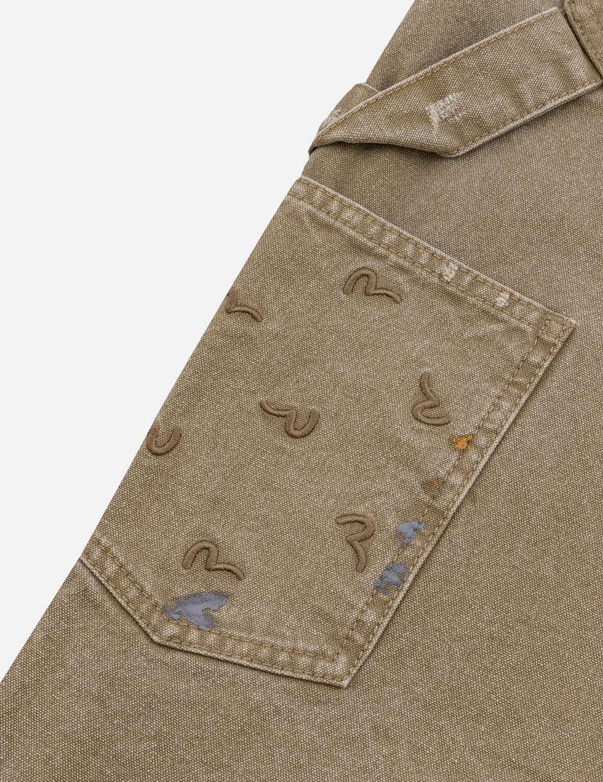 Seagull Embroidery & Logo Print Relaxed Fit Washed Denim Pants for Men - Casual Streetwear, Beach Outfits & Everyday Comfort