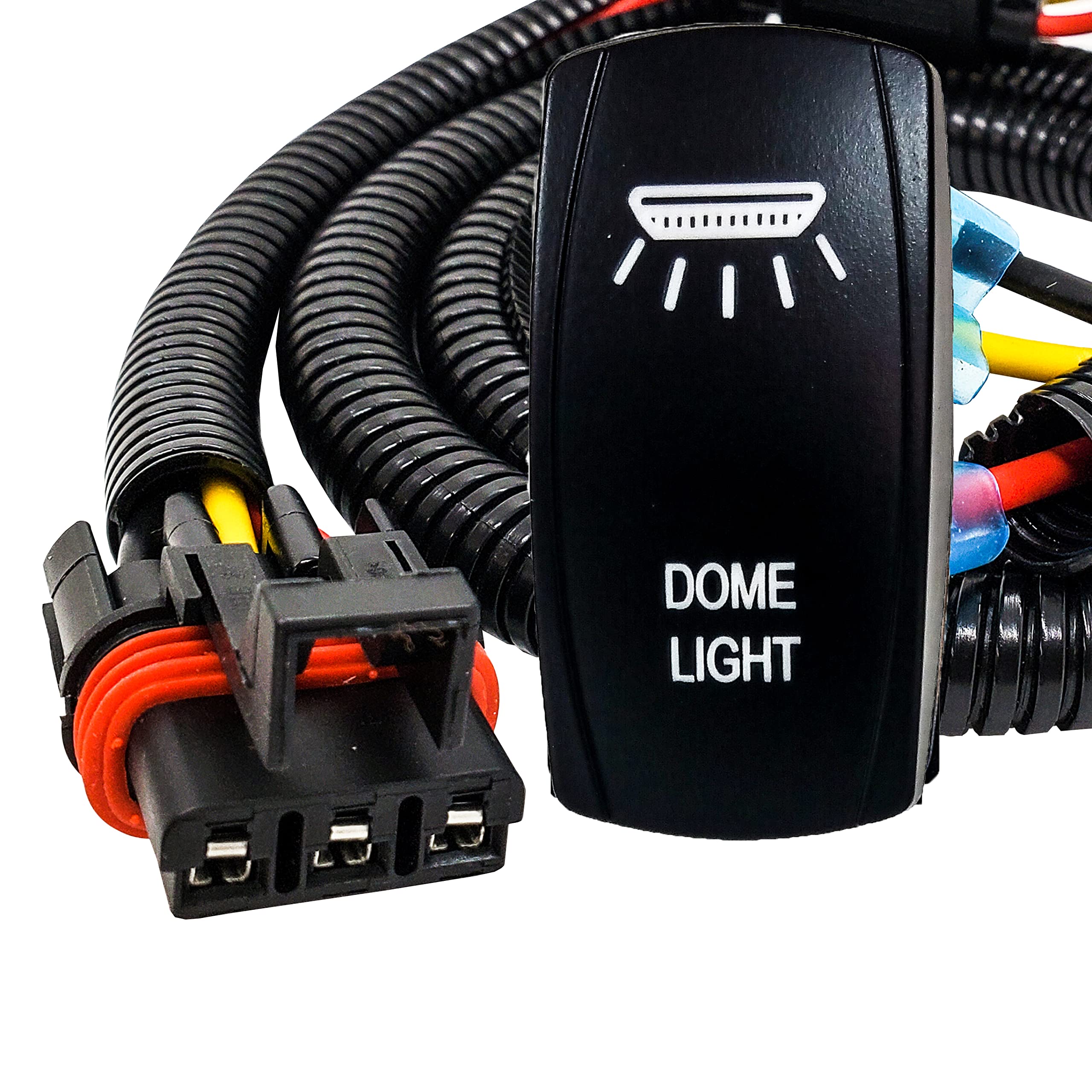 10ft Power Bus Bar Plug Wire Harness Kit for LED Lights - Compatible with Polaris RZR Pro, Ranger Crew XP 2018-2023 (Dome Lights) - Perfect for Off-Road Lighting & DIY Electrical Projects