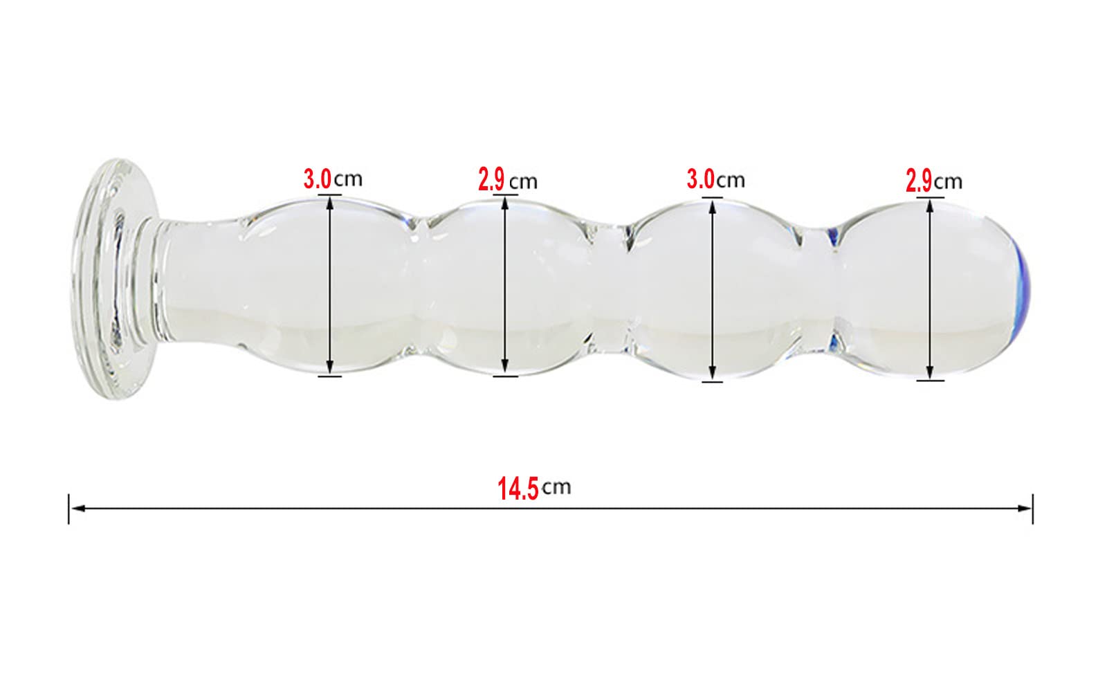 Crystal Glass Anal Beads & G-Spot Massager - Premium Sex Toy for Couples, Clear Glass Butt Plug Pleasure Wand (Style 01) - Perfect for Sensual Play, Couples Intimacy & Solo Exploration