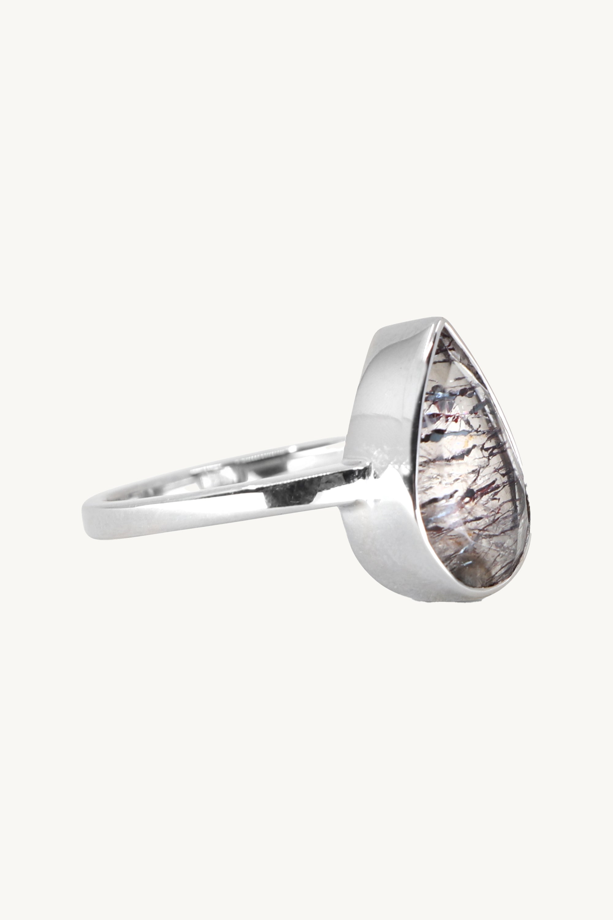 9K White Gold Rutilated Quartz Pendant Necklace - Elegant Gemstone Jewelry for Women - Perfect for Weddings, Parties & Special Occasions