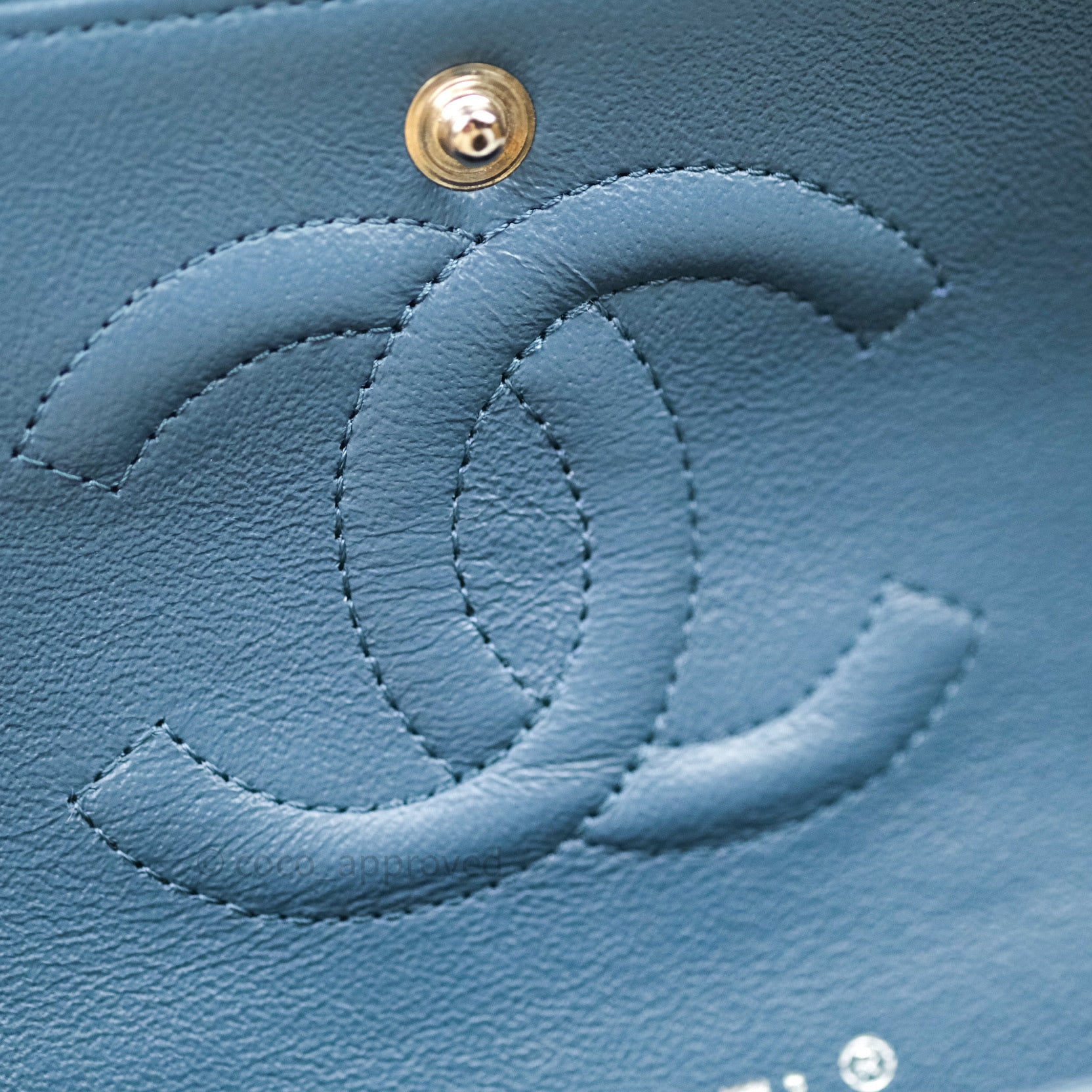 Chanel Classic M/L Lambskin Medium Double Flap Bag in Teal Blue with Silver Hardware | Luxury Designer Handbag for Women | Perfect for Date Night, Office & Special Occasions