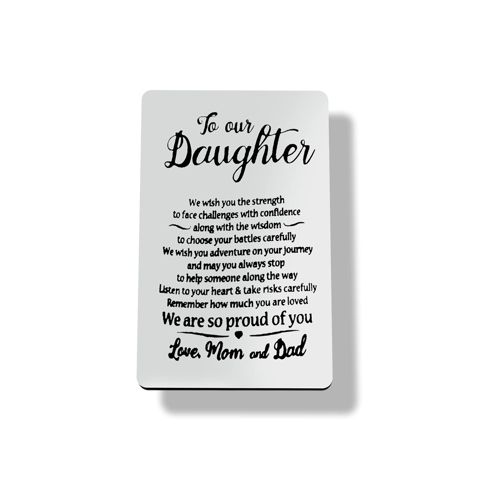 Personalized Engraved Metal Wallet Insert Card - Inspirational Gift for Women & Teen Girls | Birthday, Graduation, Wedding Gift from Mom & Dad | Perfect for Daily Use, Special Occasions & Encouragement