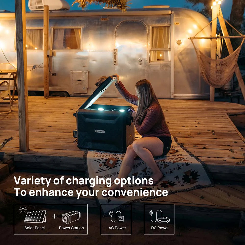 BougeRV ASPEN 40 12V 43QT Portable Dual Zone Car Refrigerator with 220Wh Battery - Perfect for Camping, Road Trips & RV Adventures