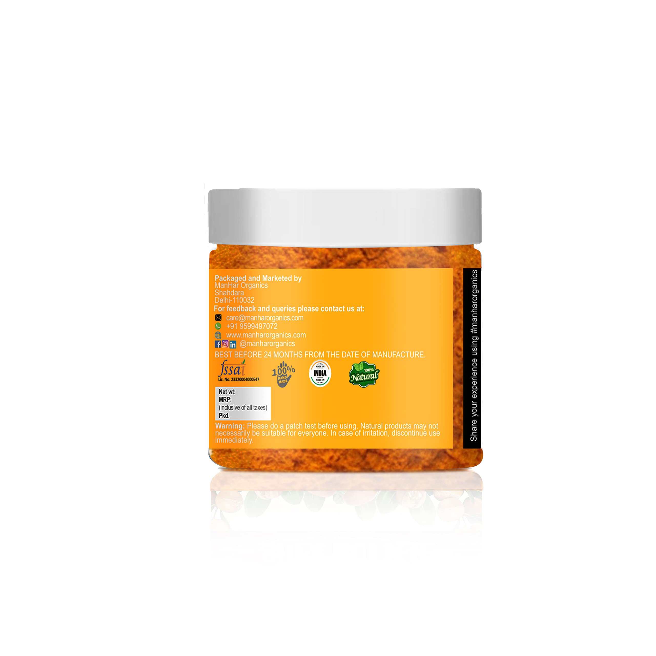 Organic Orange Peel Powder for Face - 100g with Vitamin C & Antioxidants | Brightening & Cleansing Facial Mask | DIY Skincare for Glowing Skin