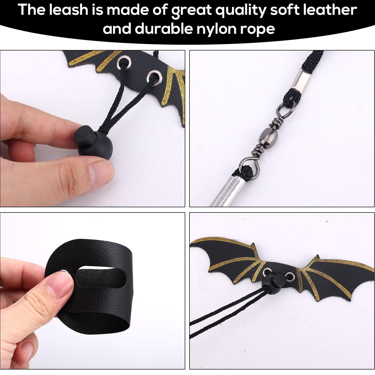 Adjustable Leather Bearded Dragon Leash & Winged Backpack - Reptile Carrier Harness for Outdoor Walking, Travel & Rest - Perfect for Pet Lizard Adventures & Safe Transport