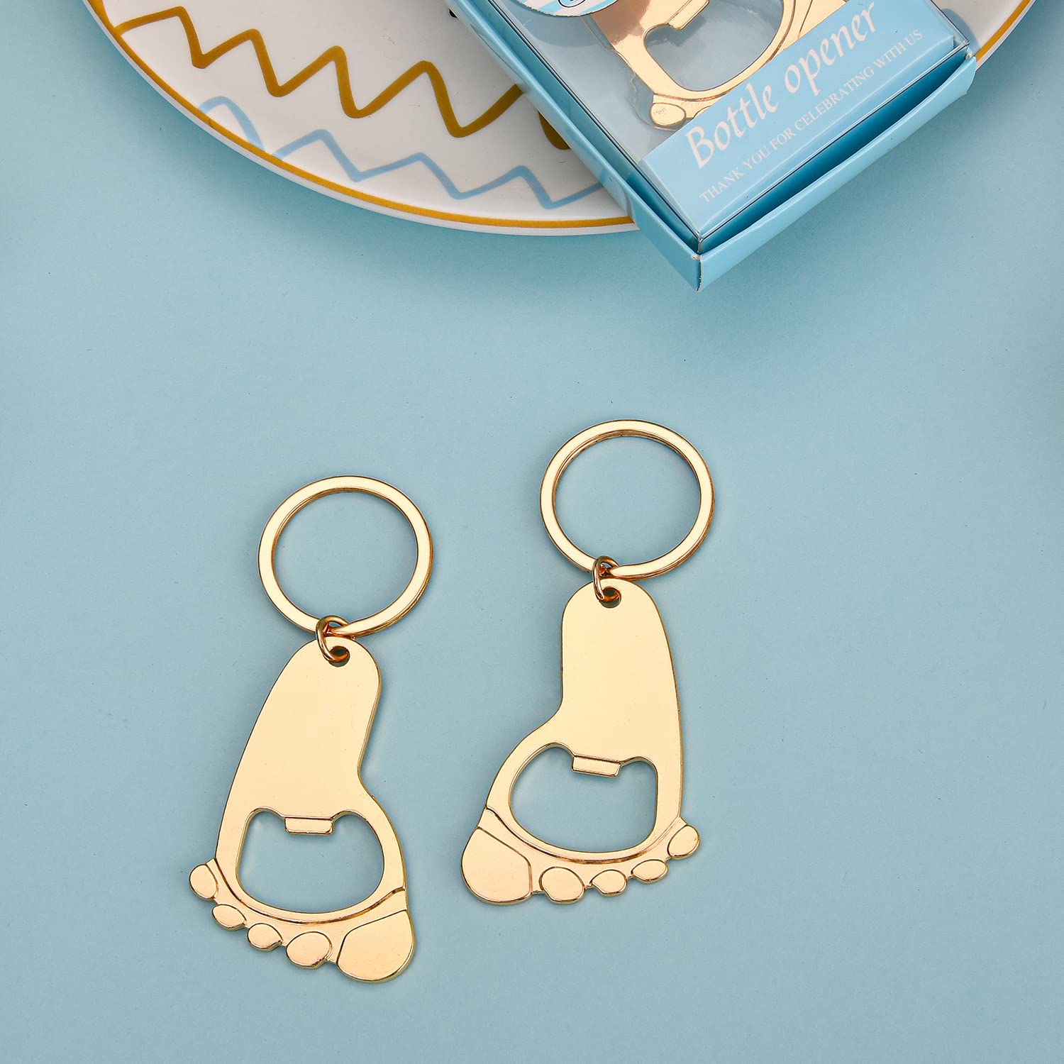 24-Pack VZCBZC Bottle Openers with Footprint Design - Perfect Party Favors, Gifts & Decorations for Guests - Ideal for Weddings, Showers & Birthday Parties