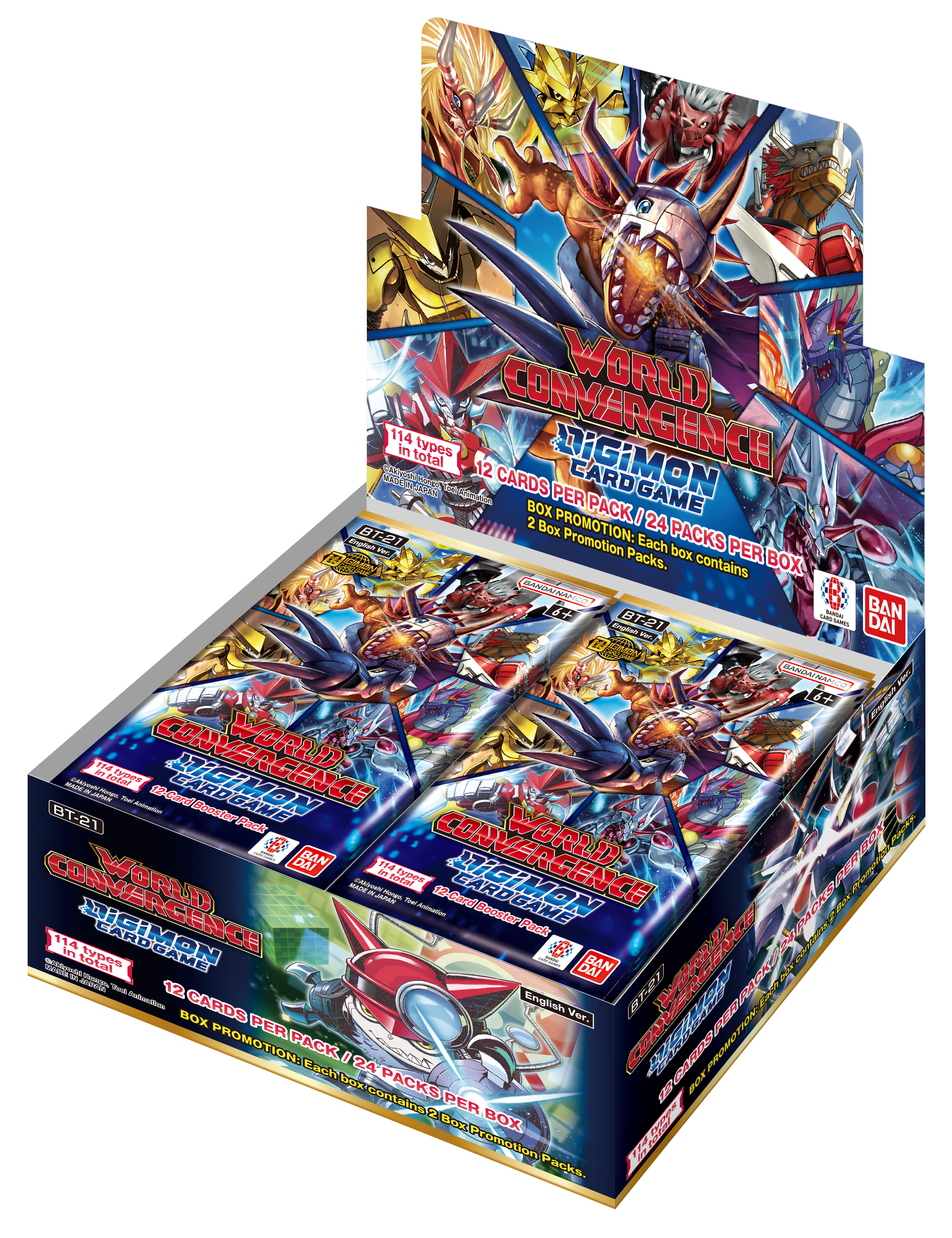 Digimon Card Game World Convergence BT21 Display Case - 12 Booster Boxes for Collectors & Players | Perfect for Tournaments & Game Nights