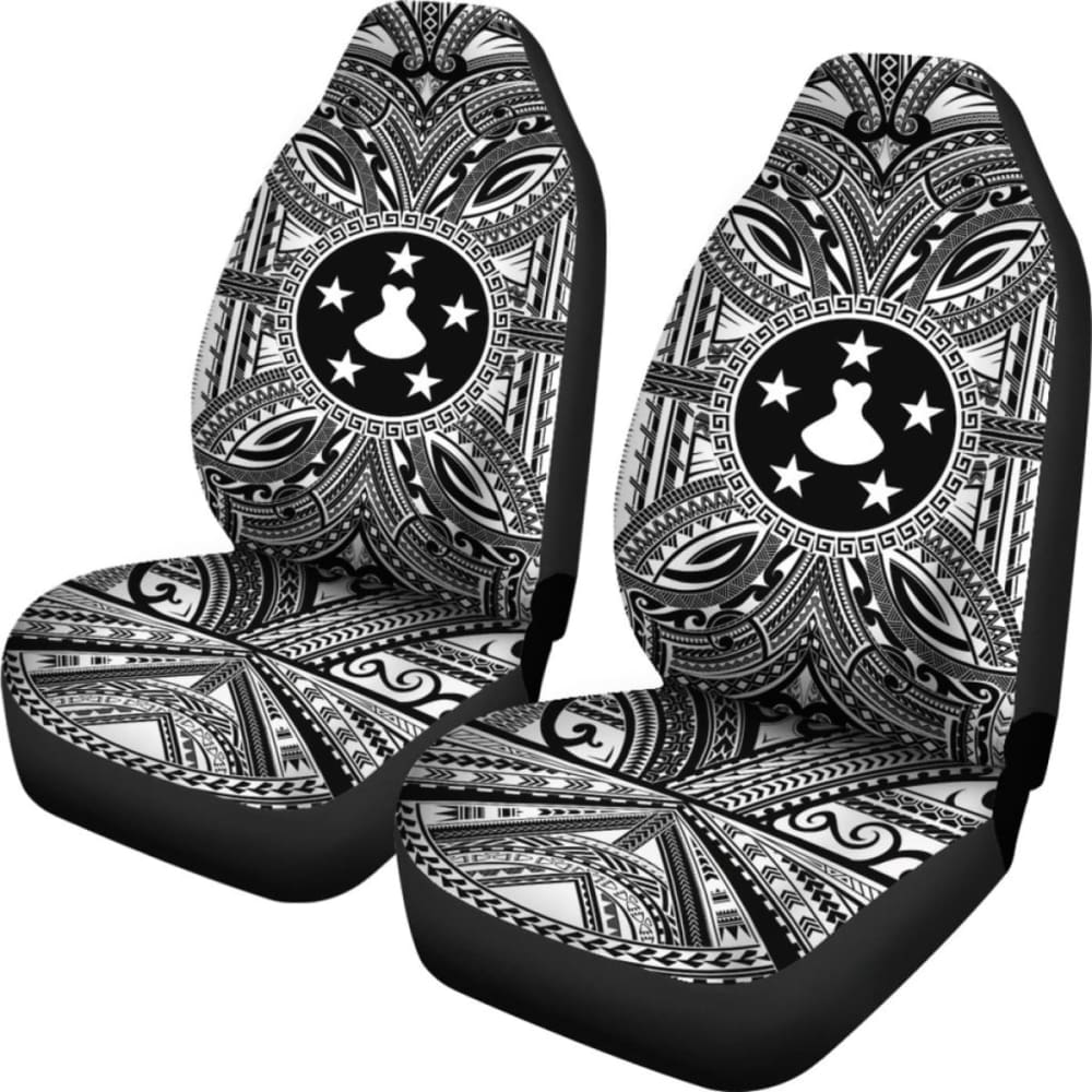 Premium Austral Islands Car Seat Cover - Polynesian White & Black Design with Coat of Arms | Waterproof & Non-Slip Protection for Cars, Trucks & SUVs | Perfect for Travel, Commuting & Family Road Trips