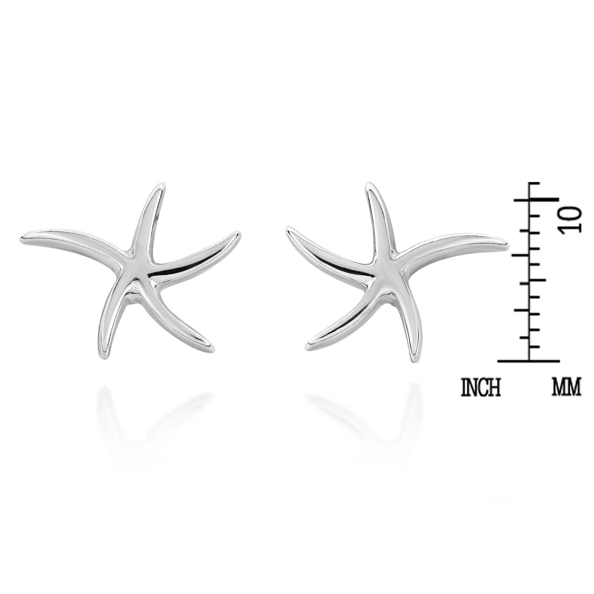 AeraVida .925 Sterling Silver Starfish Stud Earrings for Women - Minimalist Wavy Starfish Dangle Earrings - Perfect for Beach Vacations, Summer Outfits & Gift Giving