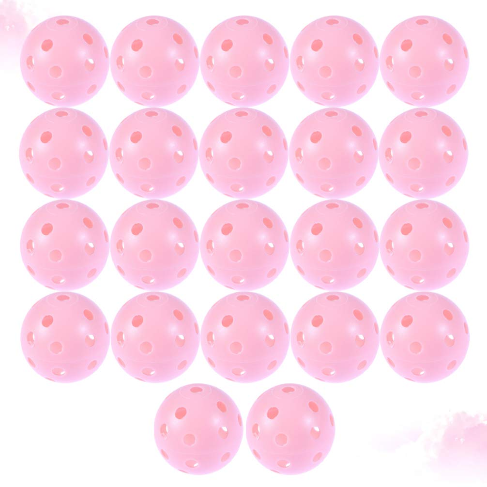 Jojofuny 22Pcs Practice Golf Balls - Durable Plastic Hollow Training Balls for Indoor & Outdoor Golf, Baseball & Pickleball Practice (Yellow) - Perfect for Backyard Drills, Driving Range & Sports Court Training