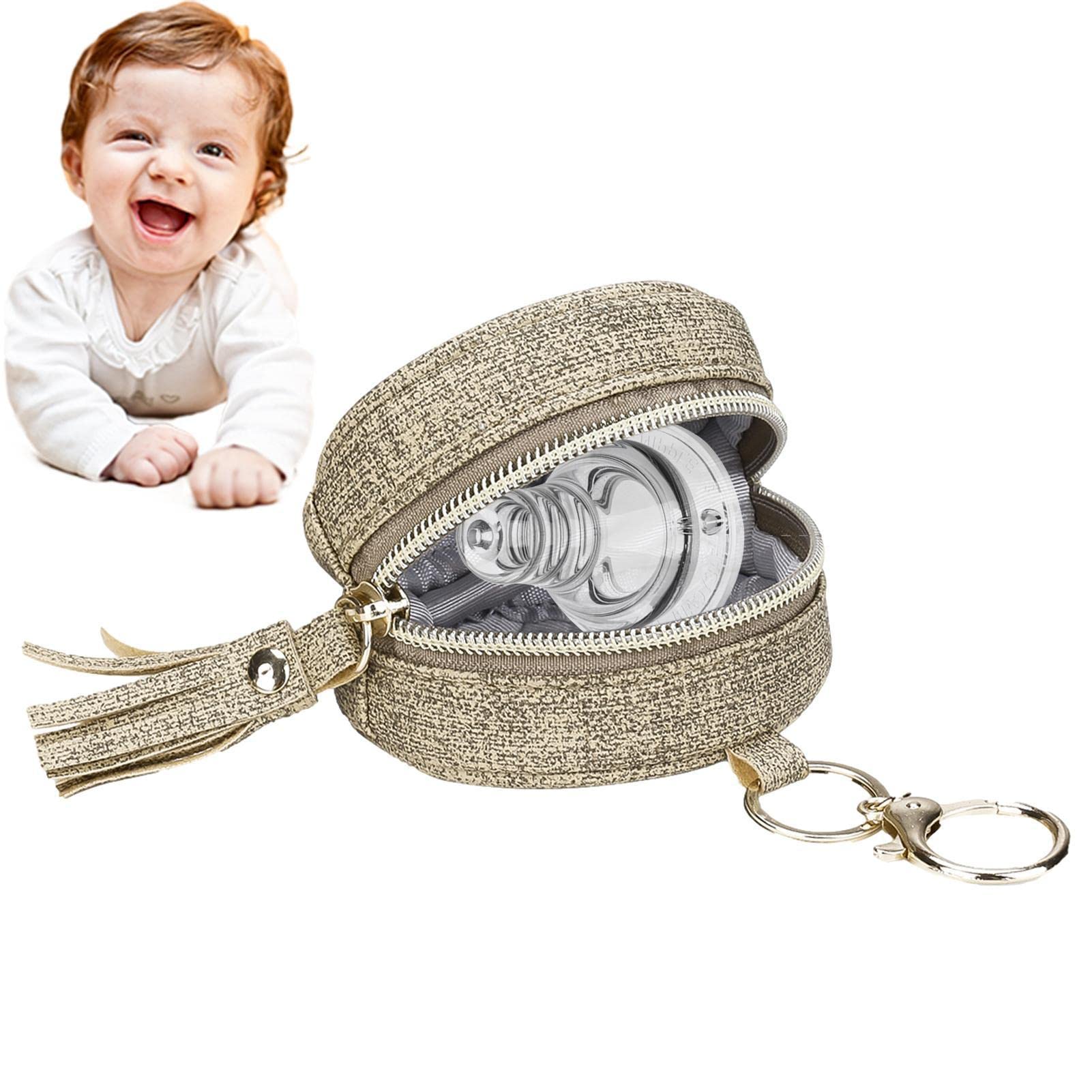 Baby Pacifier Holder with Clip - Portable Dummy Case & Soother Storage for Travel | BPA-Free Teething Pacifier Organizer for Diaper Bags, Strollers & On-the-Go Parents (Great for Infants 0-24 Months)