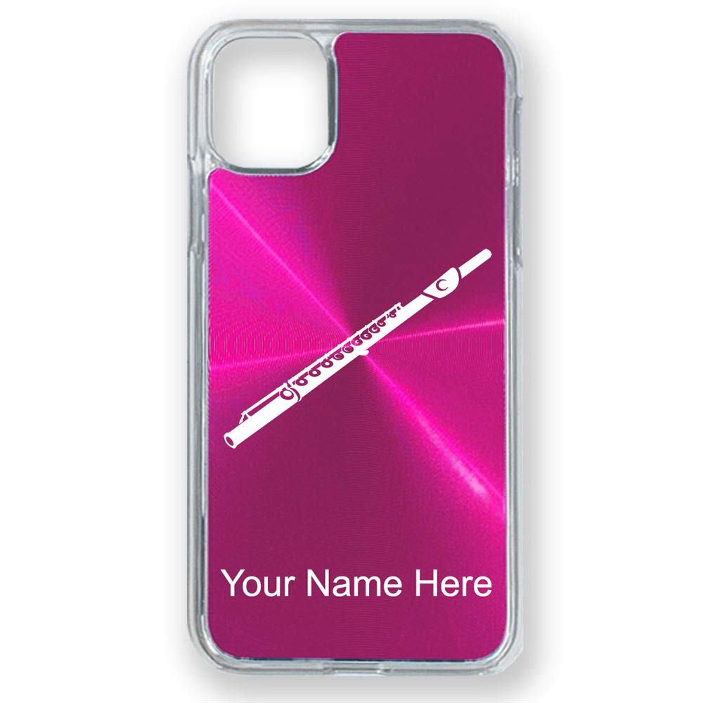 Premium Shockproof Case for iPhone 11 Pro Max with Flute Design & Free Personalized Engraving - Rose Pink | Perfect for Music Lovers, Gift Giving & Everyday Protection