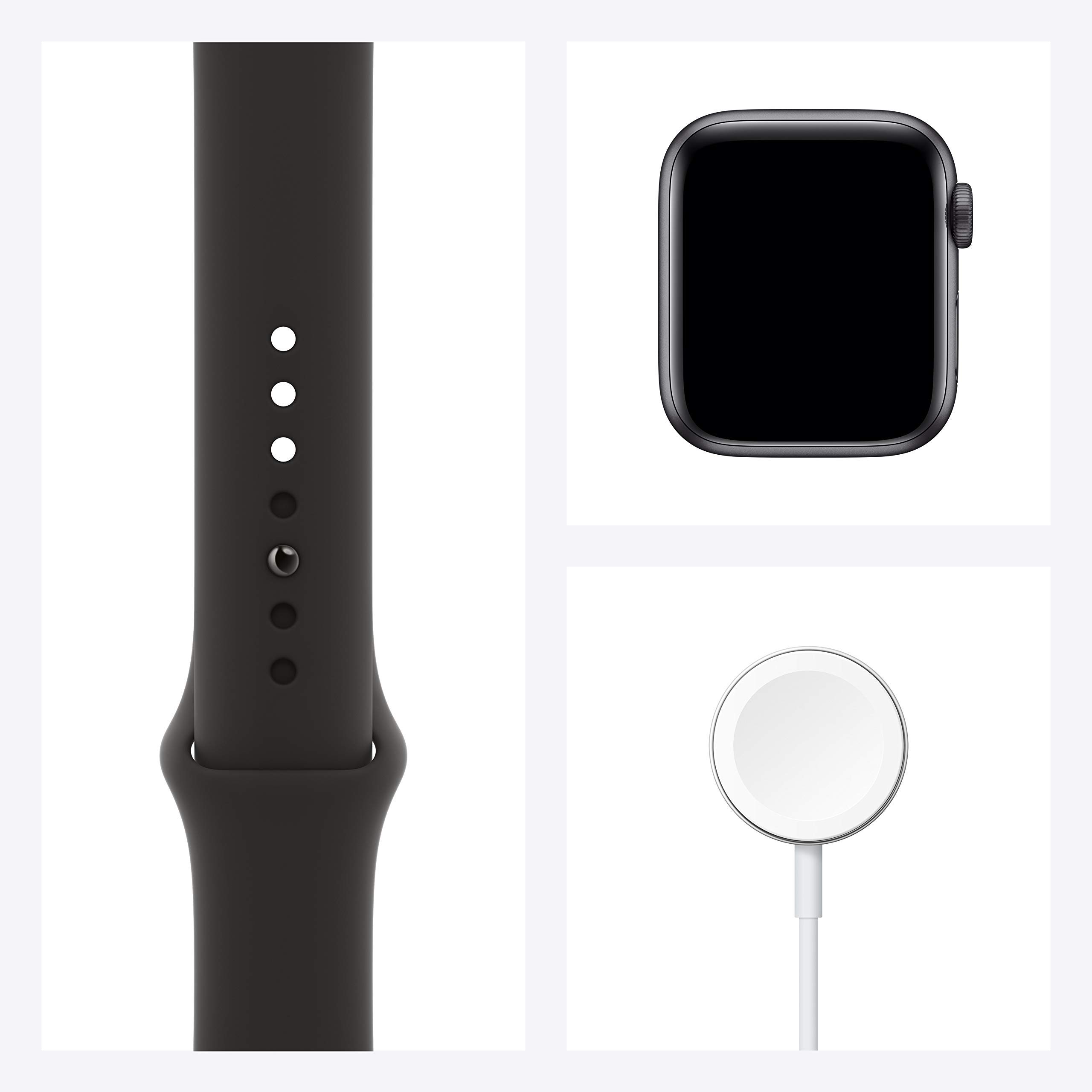 Apple Watch Series 6 GPS 40mm - Space Gray Aluminum Case with Black Sport Band (Renewed) | Smart Fitness Tracker with Heart Rate Monitor, Water Resistant for Swimming & Workouts