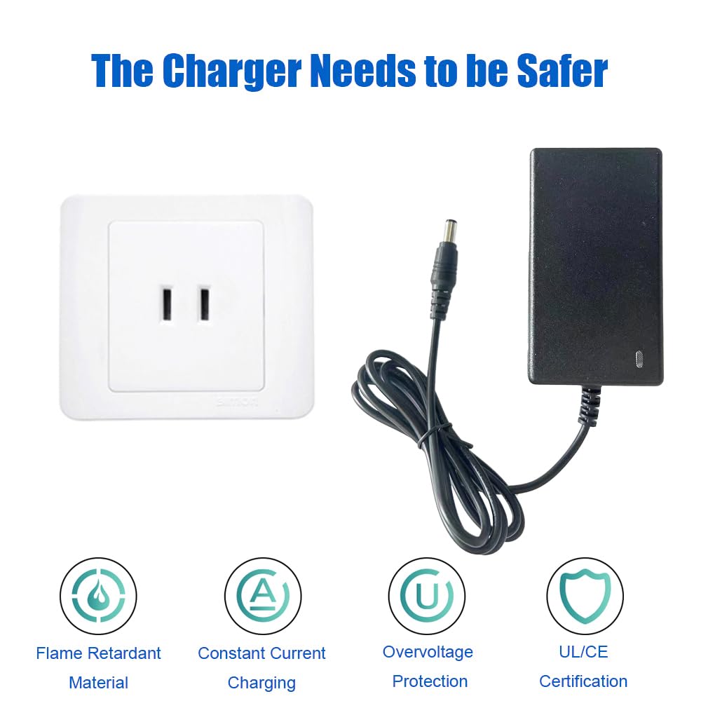 24V Universal Battery Charger for Ride-On Toys - Compatible with Power Wheels, Jeep, Tractor, Motorcycle & ATV - Includes Free Alligator Clips & 2 Fuses - Perfect for Kids Electric Cars, Outdoor Play Vehicles & Power Toys