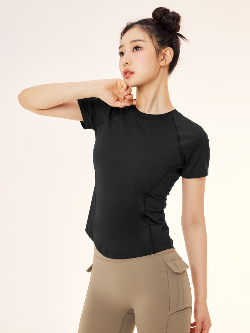 Daily Feather Slim Fit Short Sleeve T-Shirt for Women - Lightweight Summer Casual Top - Perfect for Work, Travel & Everyday Wear