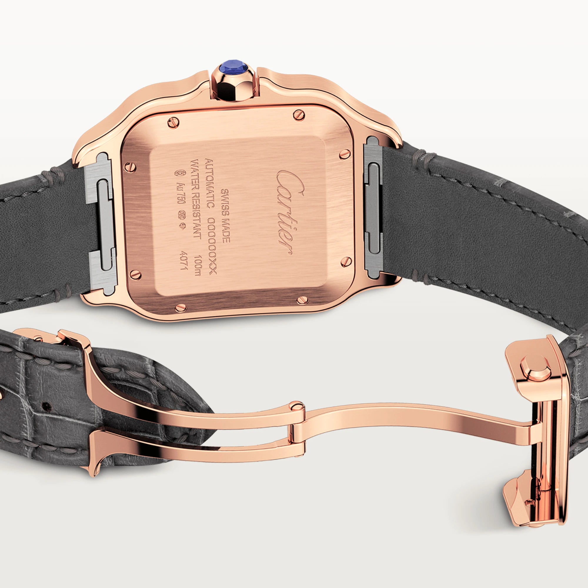 Cartier Santos 18K Rose Gold Men's Luxury Watch - Elegant Dress Watch for Business, Formal Occasions & Special Events