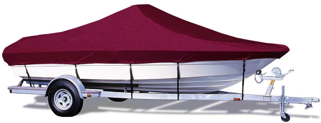 Taylor Made Products Trailerite Semi-Custom Boat Cover - Waterproof UV Protection for Bay Style V-Hull Center Console Boats with Outboard Motors - Perfect for Marine Storage & Outdoor Boat Protection