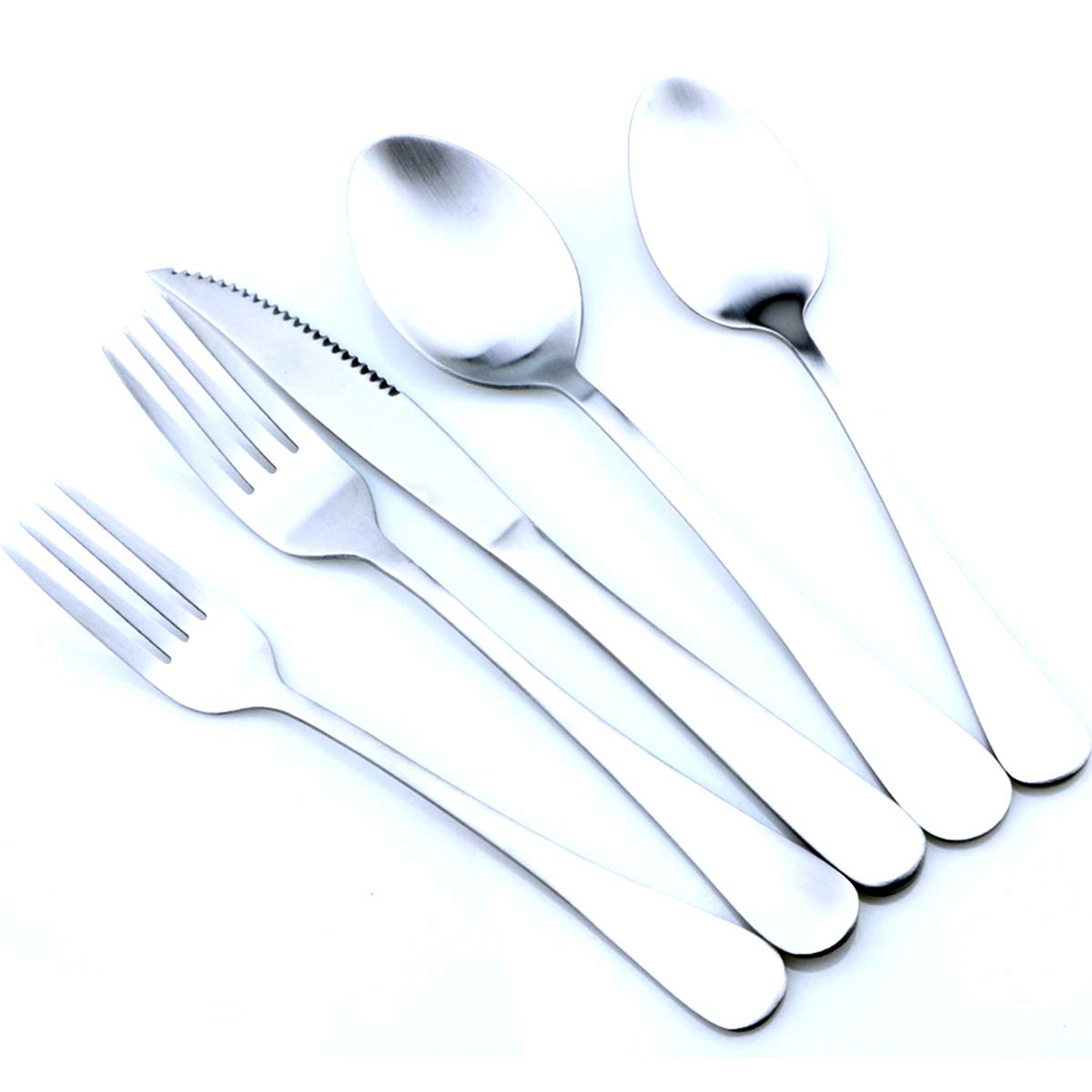 Premium Stainless Steel Reusable Utensil Set with Travel Case - 18-Piece Eco-Friendly Cutlery Kit (Knife, Fork, Spoon, Mirror Straws, Chopsticks) for Camping, Hiking, Office Lunch & School Meals - Durable Matte Flatware for Outdoor Adventures & Daily Use