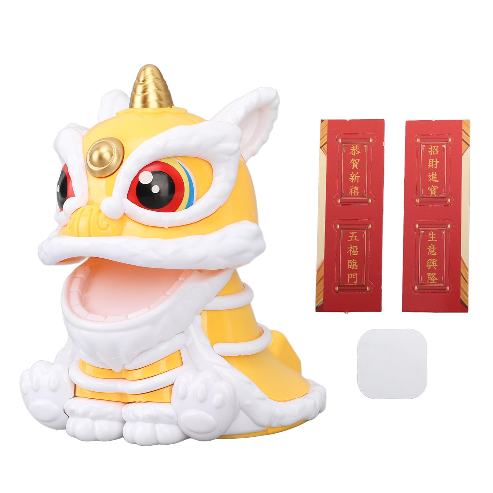 Jerliflyer Solar Powered Dancing Lion Ornament - Chinese New Year Lucky Decoration for Home, Office & Car Interior (Yellow) | Perfect for Lunar New Year Celebrations, Gifts & Feng Shui Decor