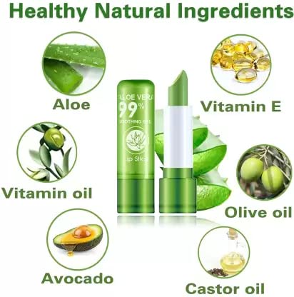 Best Aloe Vera Moisturizing Color Change Lip Balm - Hydrating & Soothing for Dry, Chapped Lips - Perfect for Daily Use, Makeup Prep & On-the-Go Care