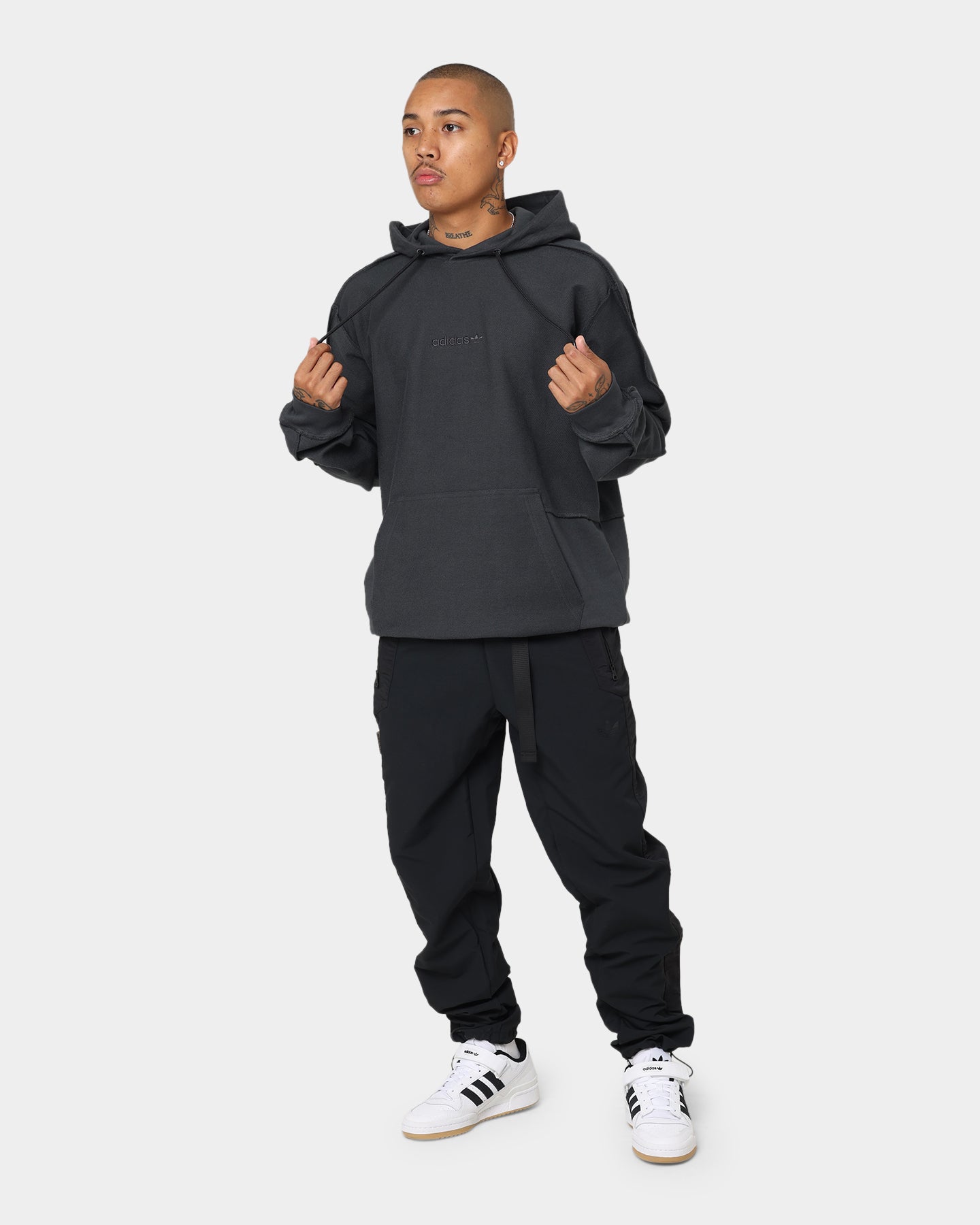 Adidas Loopback Hoodie Carbon - Men's Lightweight Pullover Hooded Sweatshirt for Running, Gym & Casual Wear
