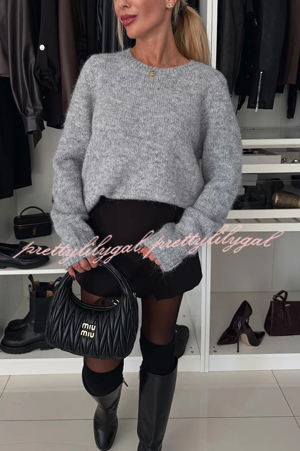 Unique Choice Knit Back Satin Bow Detail Relaxed Sweater - Women's Casual Pullover for Fall & Winter | Perfect for Office, Date Night & Weekend Outfits