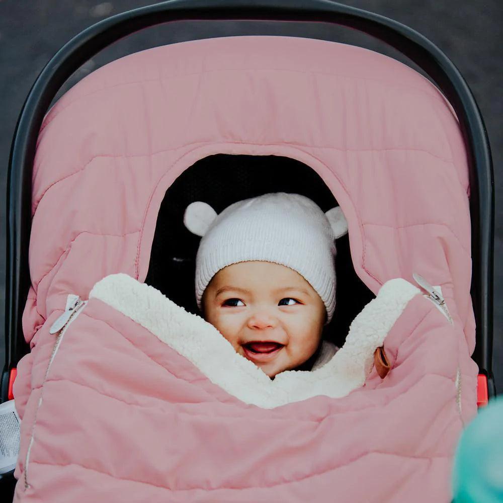 JJ Cole Car Seat Cover - Soft, Waterproof & Machine Washable - Blush Pink for Baby Safety & Comfort - Perfect for Cars, Strollers & Travel