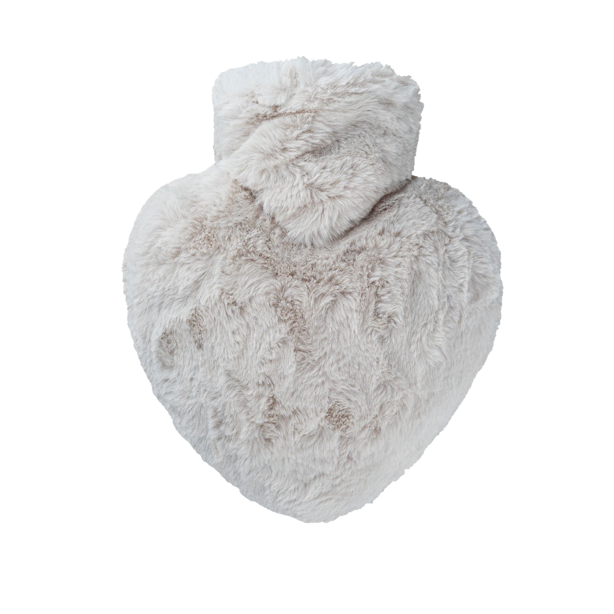 1 Liter Heart Shaped Hot Water Bottle with Soft Faux Fur Cover - BPA Free Rubberless Design for Pain Relief, Warmth & Comfort - Perfect for Cold Nights, Period Cramps, Muscle Aches & Cozy Relaxation