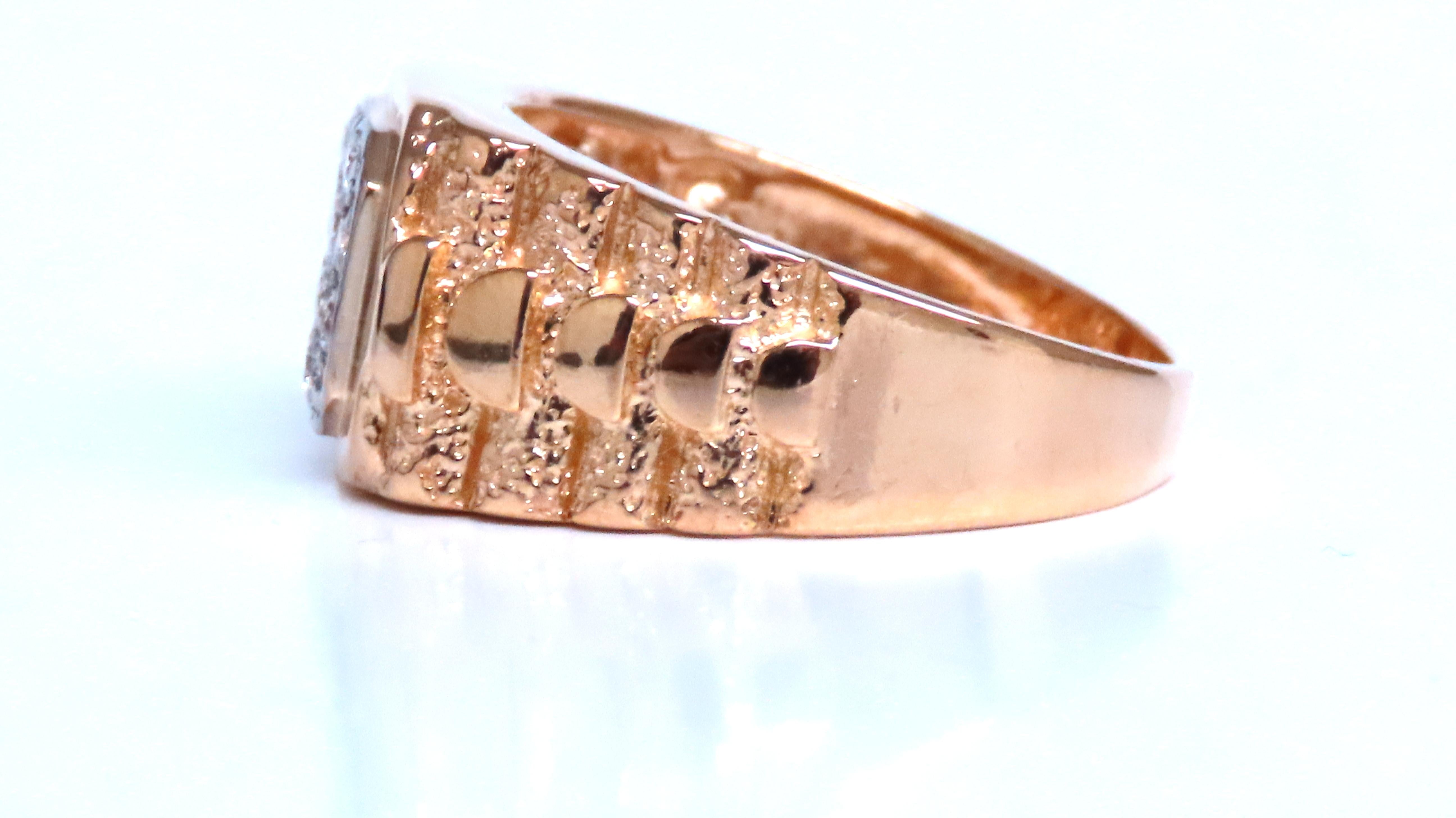 14K Gold Men's Cluster Pinky Ring - Elegant & Stylish Jewelry for Gifts, Weddings & Special Occasions