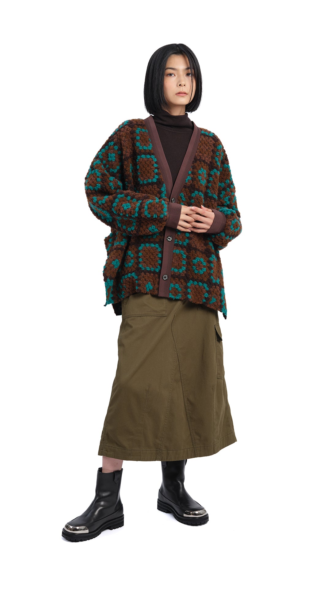 Stylish Fatigue Midi Skirt for Women - Comfortable Casual Stretch Waist A-Line Skirt | Perfect for Work, Weekend Outings & Date Nights