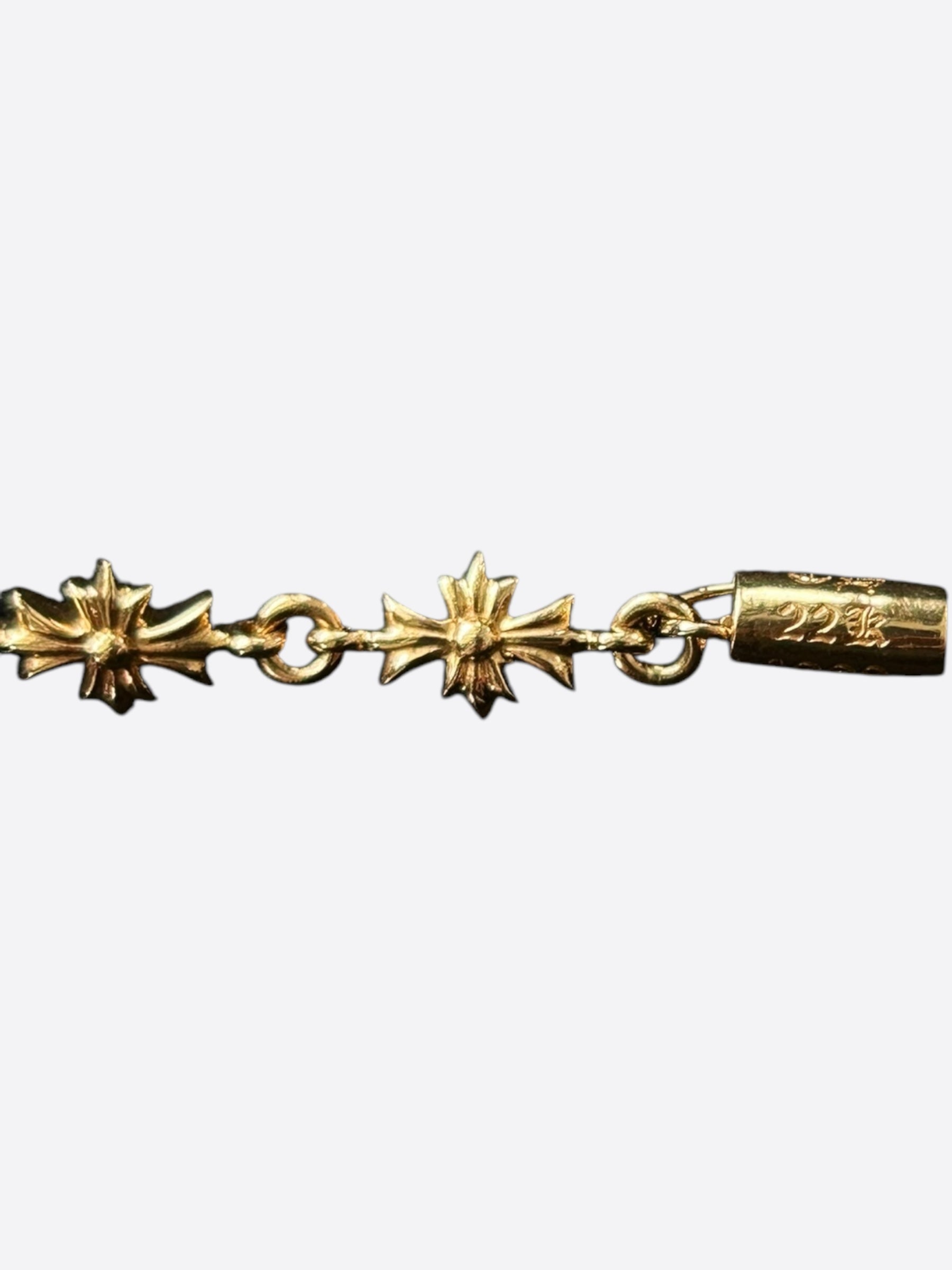 22K Yellow Gold Tiny E Bracelet by Chrome Hearts - Elegant & Luxurious Jewelry for Women, Perfect for Gifts, Parties & Everyday Wear