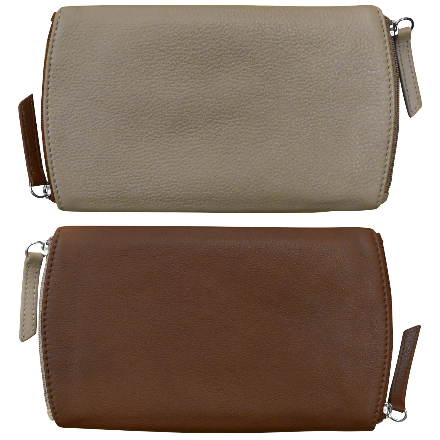 Two Tone Double Zip Eyeglass Case - Stylish Protective Eyewear Storage for Sunglasses & Reading Glasses - Perfect for Travel, Work & Everyday Use