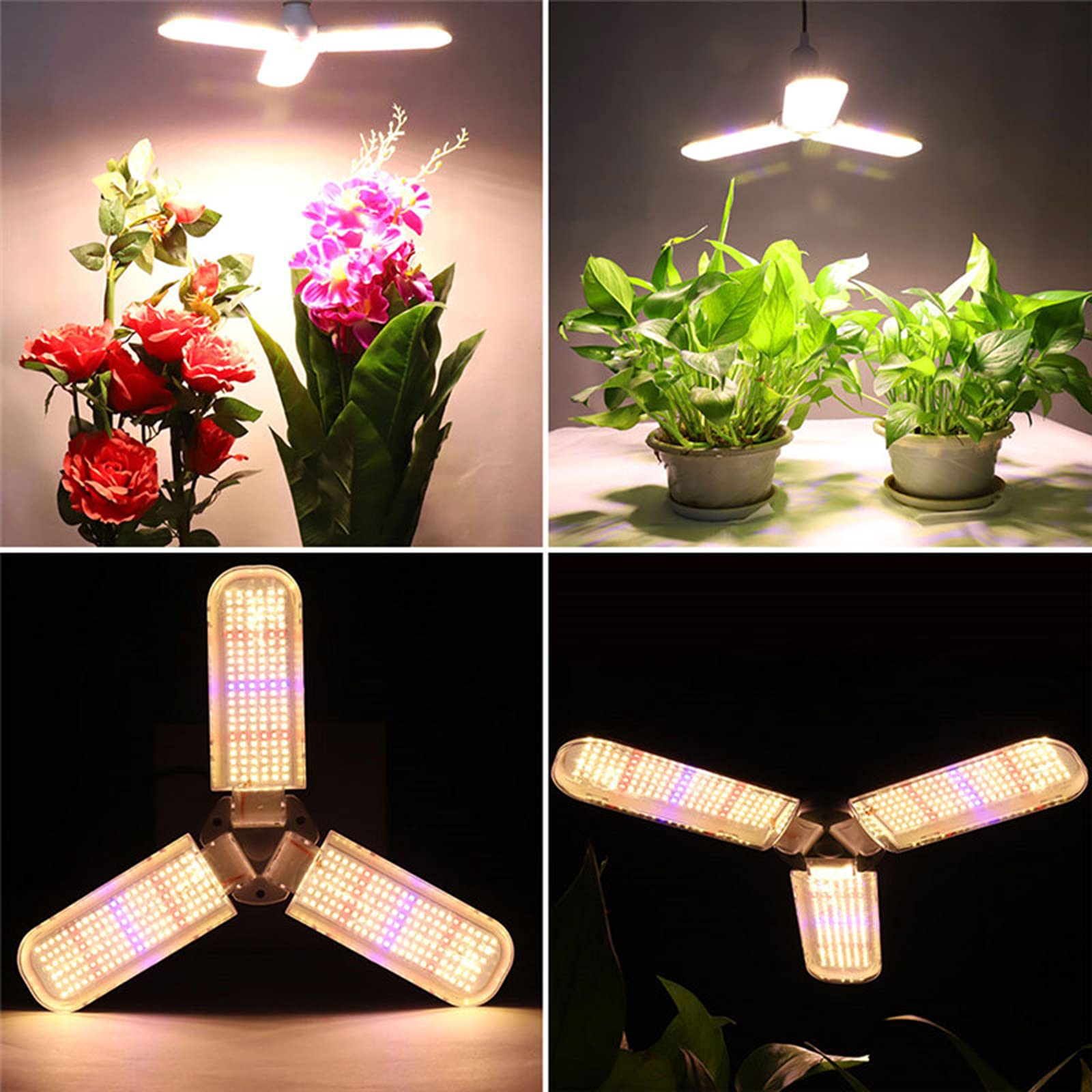 4pcs E27 LED Grow Light Bulbs 150W Full Spectrum - Waterproof Indoor Outdoor Greenhouse Plant Lights for Flowers, Vegetables, Herbs - Perfect for Hydroponics, Vertical Farming & Home Gardening