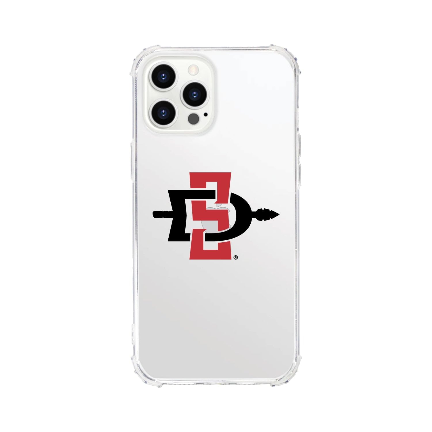 OTM Essentials Rugged Phone Case for iPhone 12/12 Pro - Shockproof Protective Cover with Tough Edge in Classic White | San Diego State University SDSU Themed | Perfect for College Students, Outdoor Activities & Daily Protection
