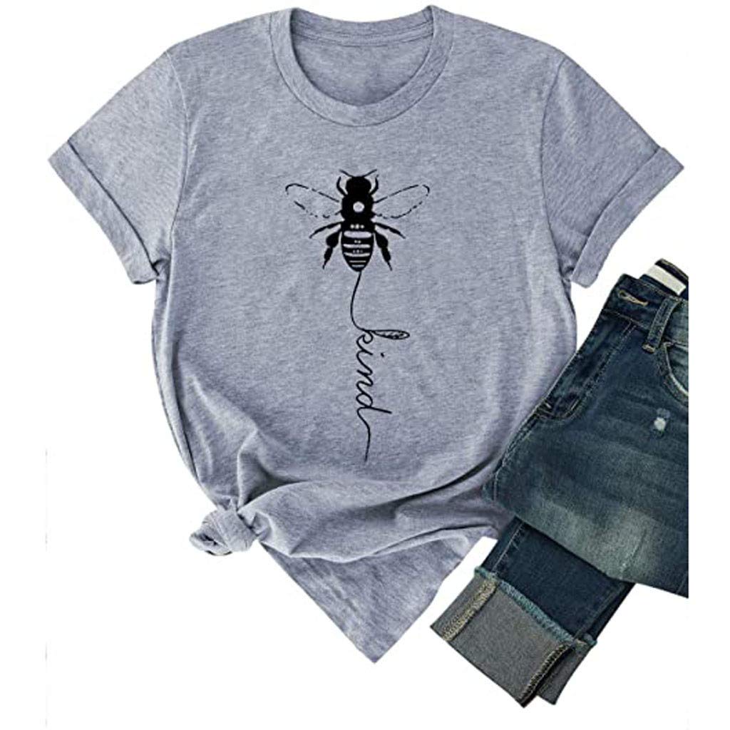 Women's Short Sleeve T-Shirt - Floral Print Blouse, Loose Fit O-Neck Top for Casual Wear | Perfect for Summer Outfits, Beach Vacations & Everyday Comfort