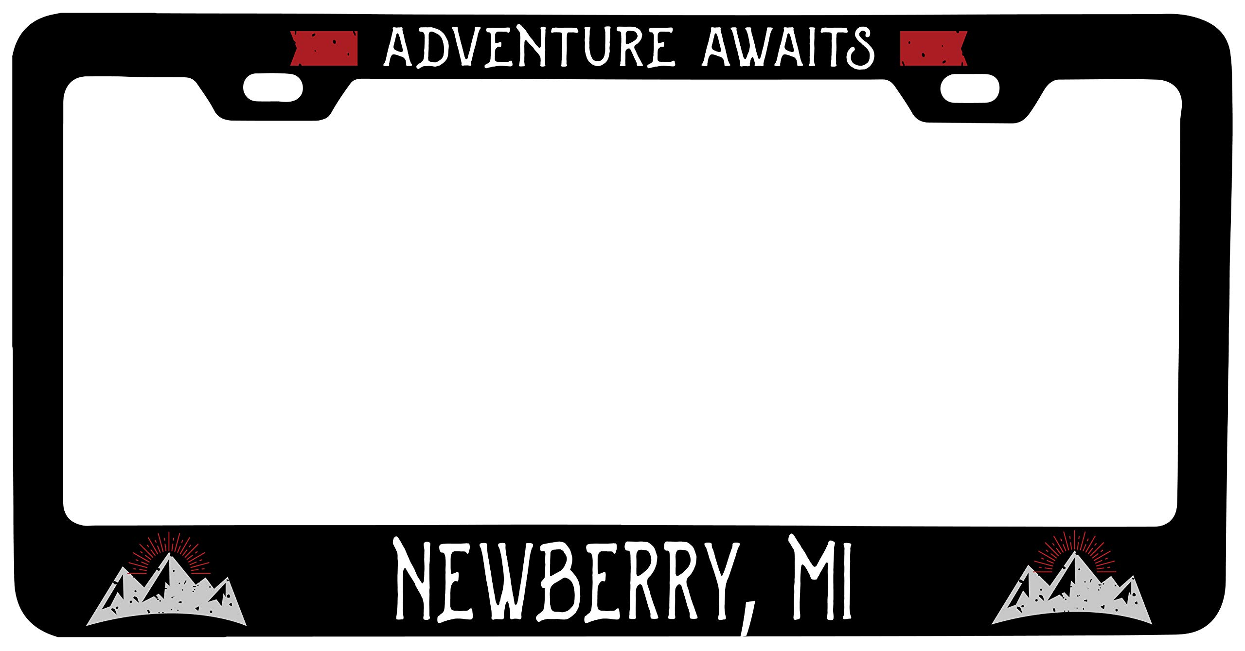 Newberry Michigan Vanity Metal License Plate Frame - Rustproof & Durable Car Accessory for US Vehicles - Perfect for Road Trips & State Pride Display